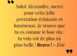 Voix off Alexandre Crépet Feedback positif